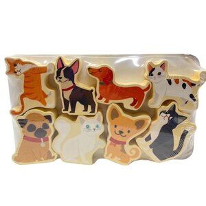 Wood Block Cats and Dogs Pets Pretend Play